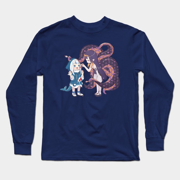 Gura and Ina Hololive Long Sleeve T-Shirt by Ghazinagato